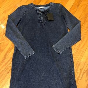 Chambray Denim Knit Dress